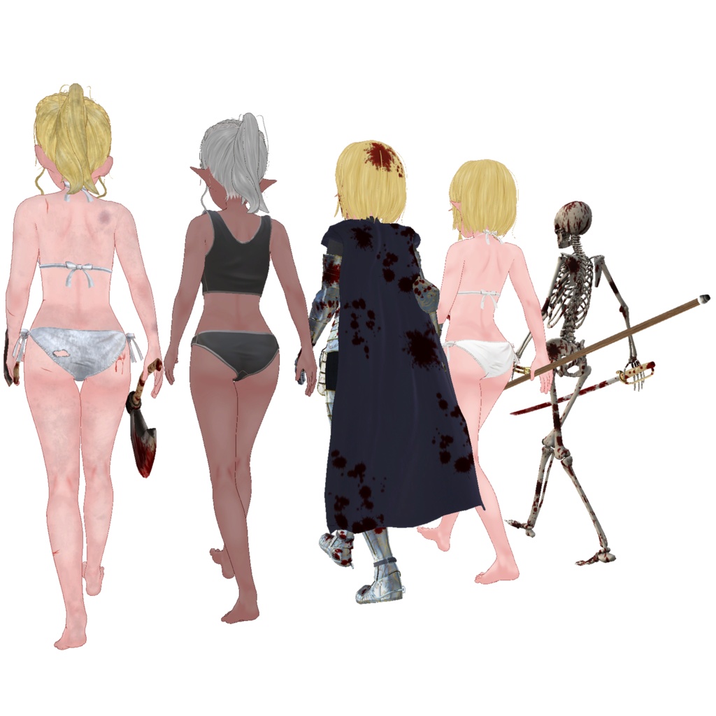 C02 キャラクターと服装セット 3Dモデル(甲冑)