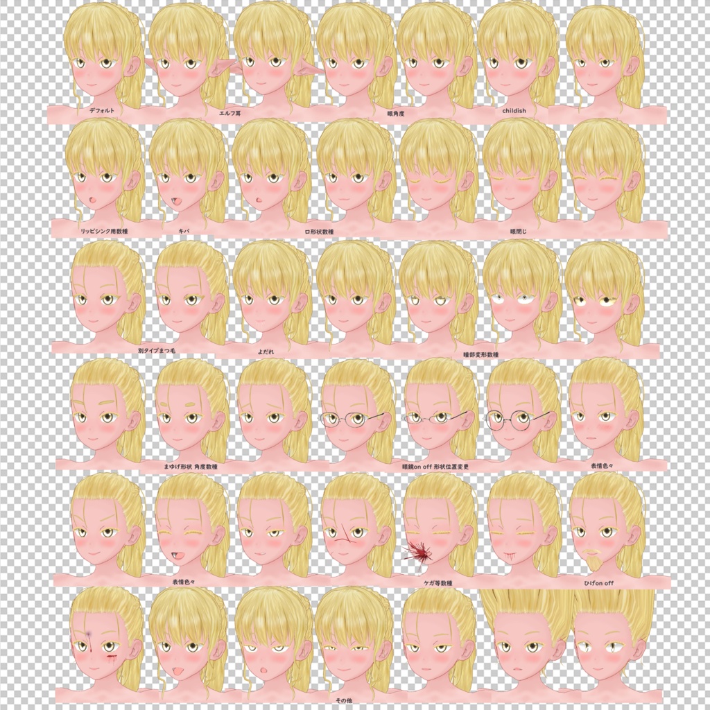 C02 キャラクターと服装セット 3Dモデル(甲冑)