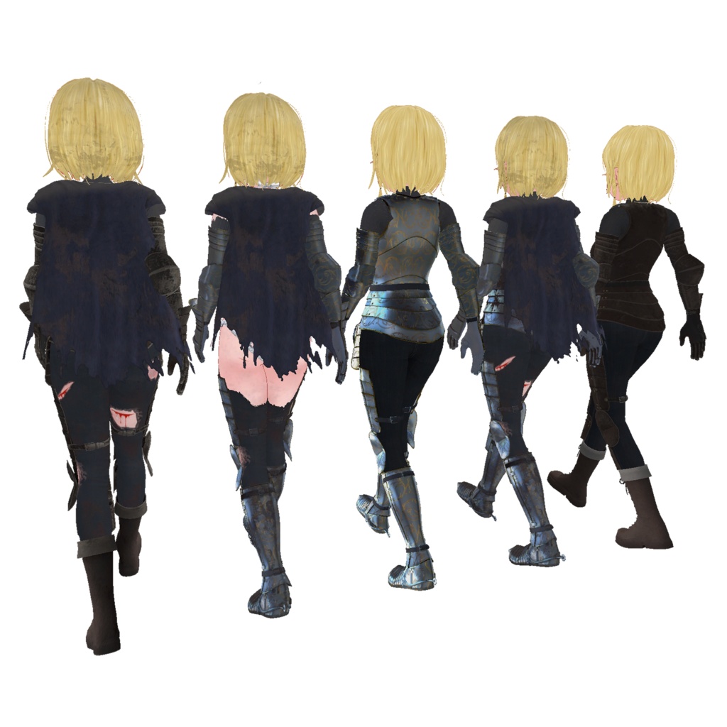 C02 キャラクターと服装セット 3Dモデル(甲冑)