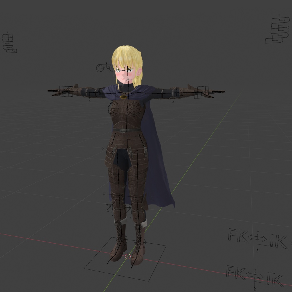 C02 キャラクターと服装セット 3Dモデル(甲冑)