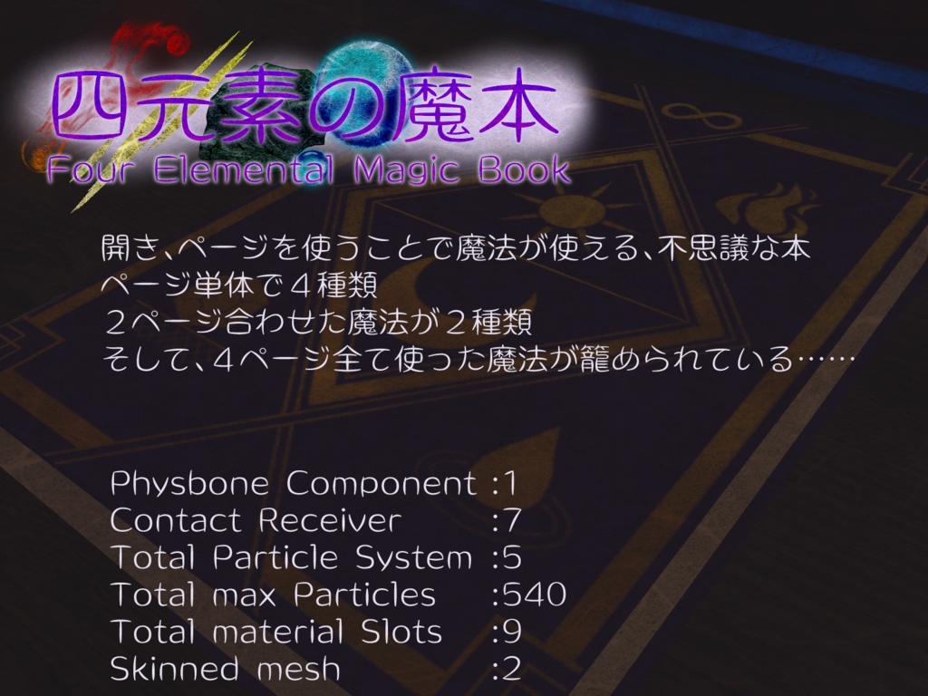 四元素の魔本【PC版VRChat向け】