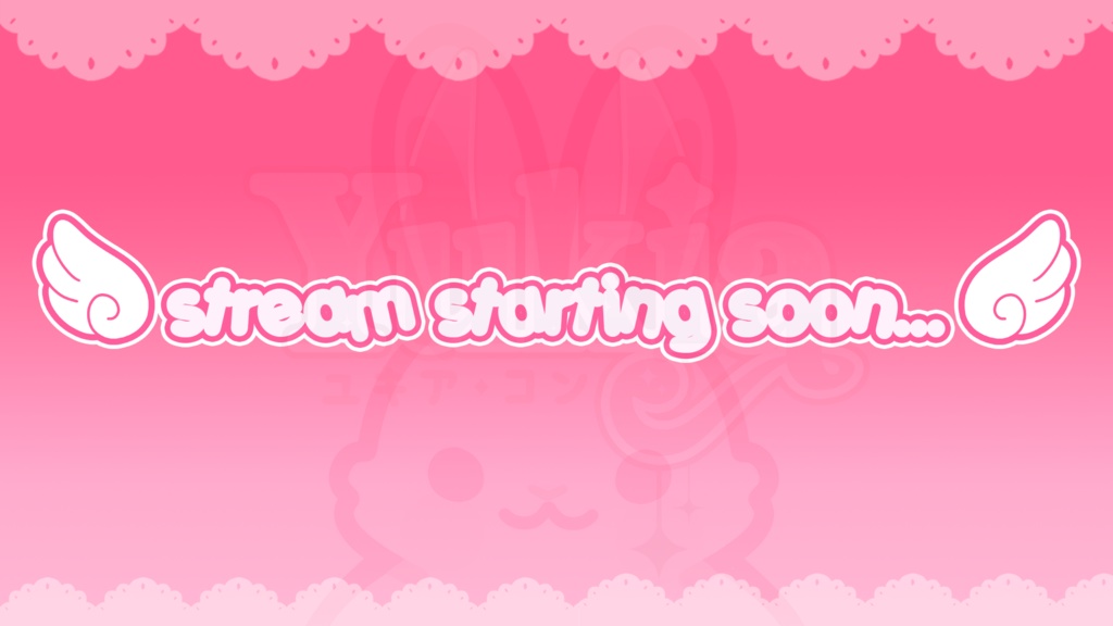 Stream Overlay Package for Twitch, Cute Bunny and Stars Overlay, Aesthetic Pink Color, Kawaii Twitch Overlay Package, Vtuber stream asset
