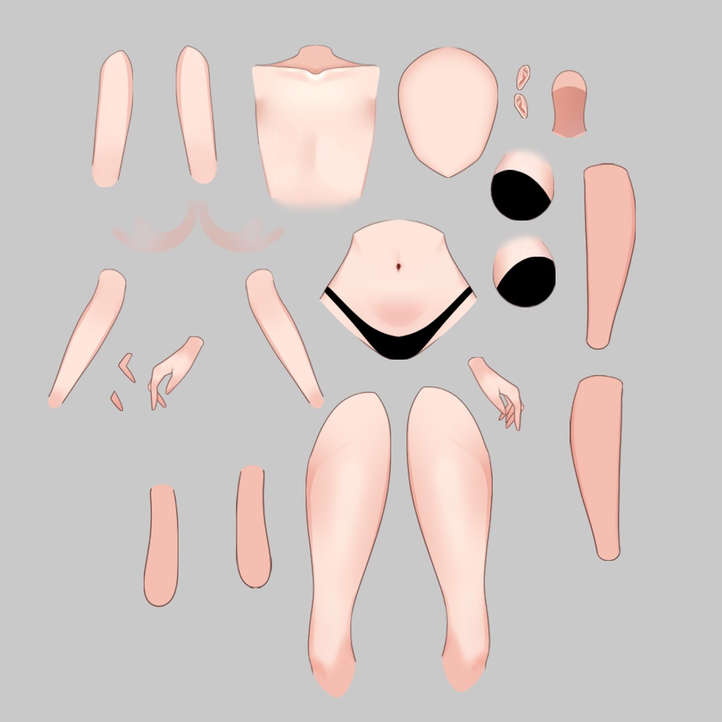 Vtuber Model Base Live2D With All Lines and Shadows Separated