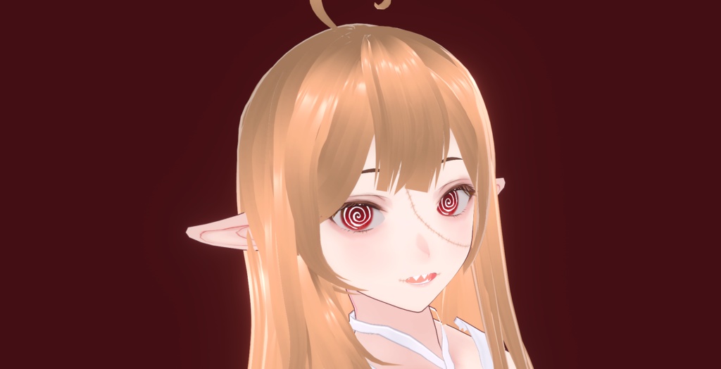 Vroid long hair with bangs 
