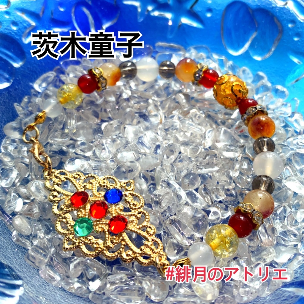 【FGO】コマンドカード風 パワーストーンブレスレット【ハンドメイド】…バーサーカー