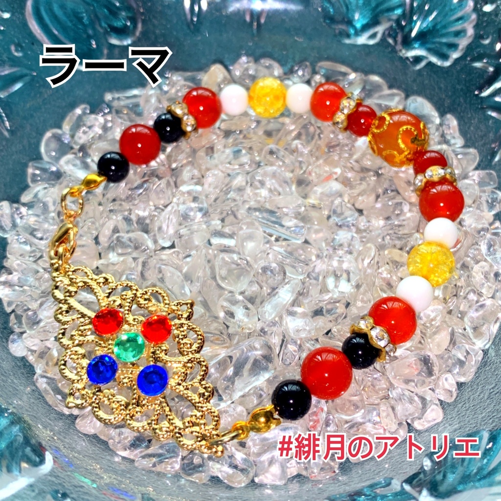 【FGO】コマンドカード風 パワーストーンブレスレット【ハンドメイド】…セイバー