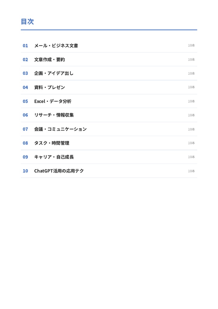ChatGPT仕事効率化プロンプト100選【PDF】コピペで使える/Claude・Gemini対応