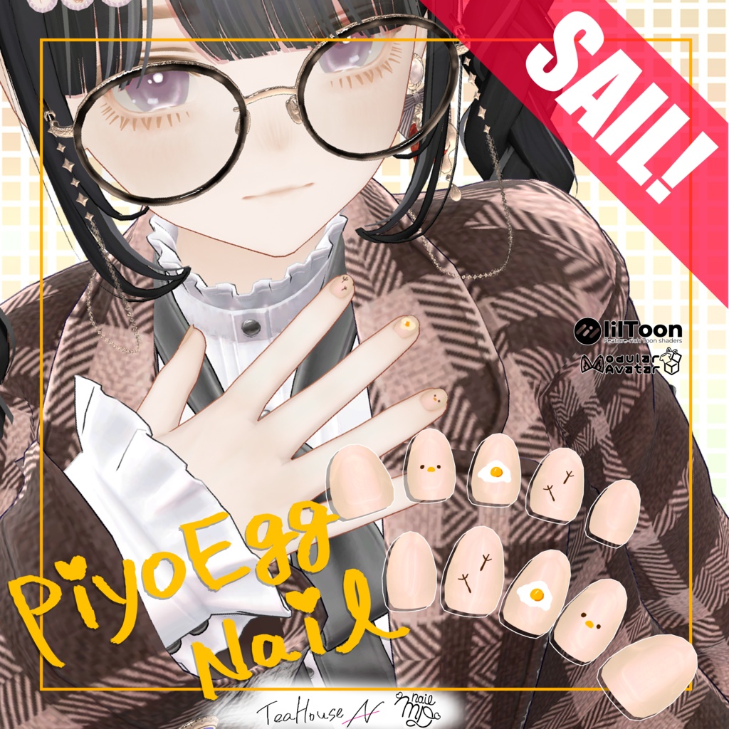 ♡SAIL中♡［！無料版あり！］PiyoEggNail［11avater対応］/MDollnail対応