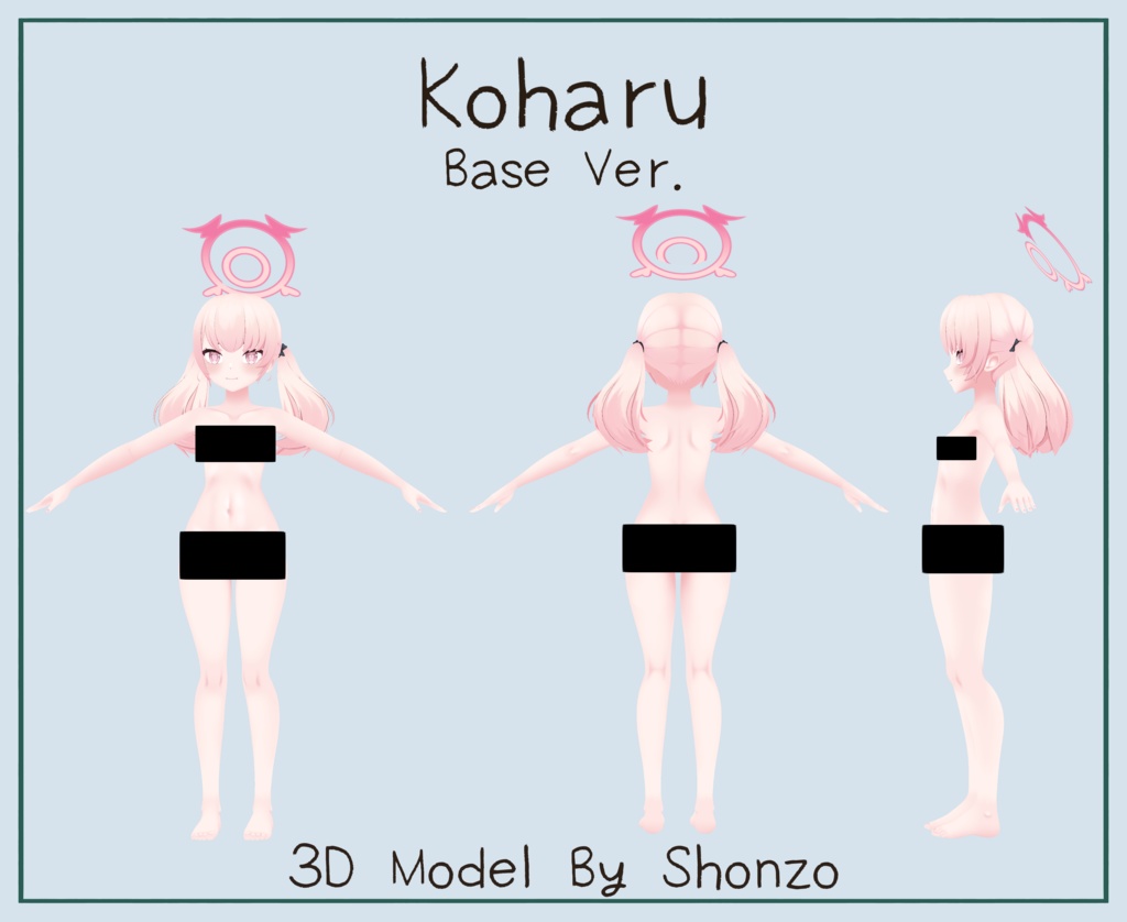Koharu Blue Archive! Vrchat 3D Model 3in1 OG, Gym, Base.