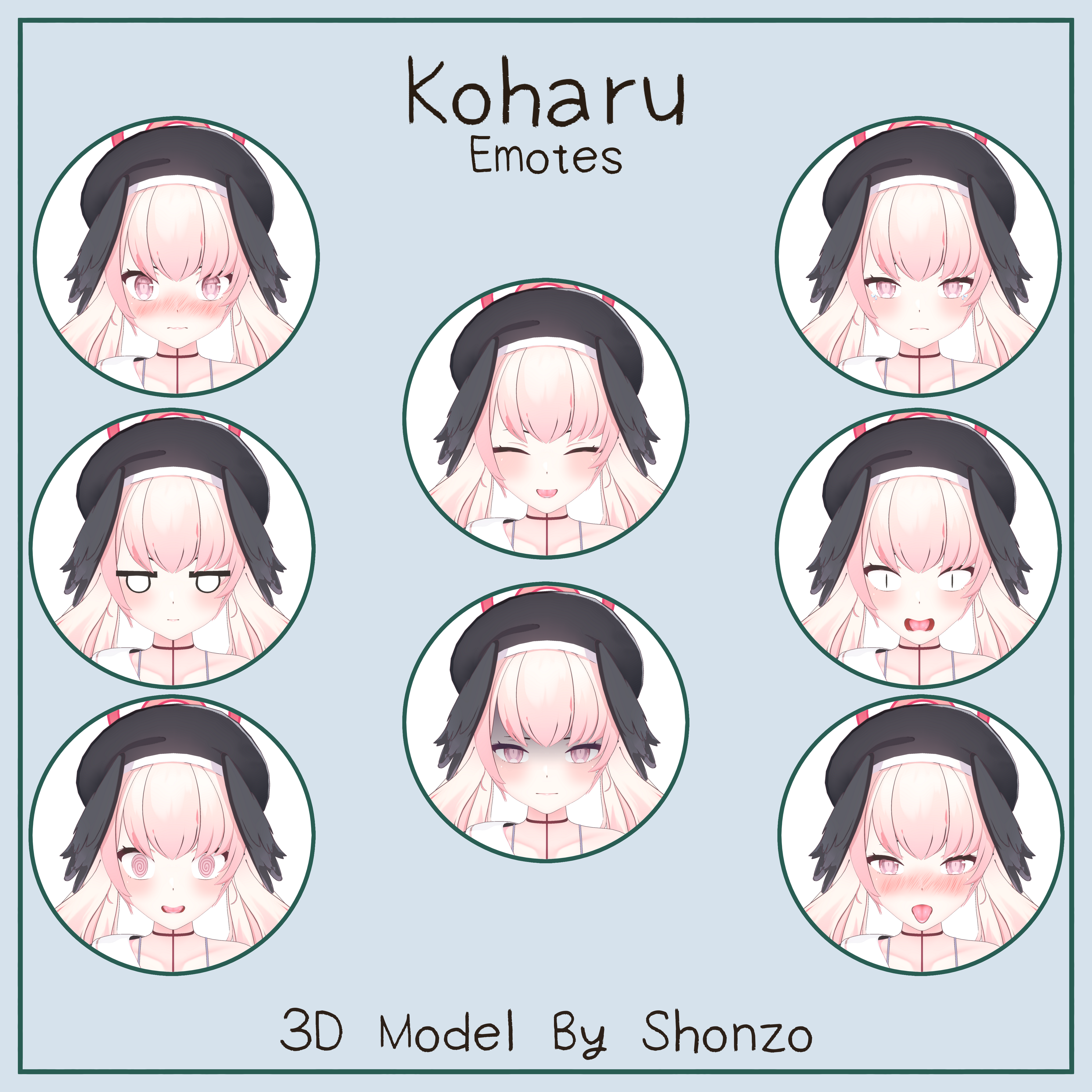 Koharu Blue Archive! Vrchat 3D Model 3in1 OG, Gym, Base ...