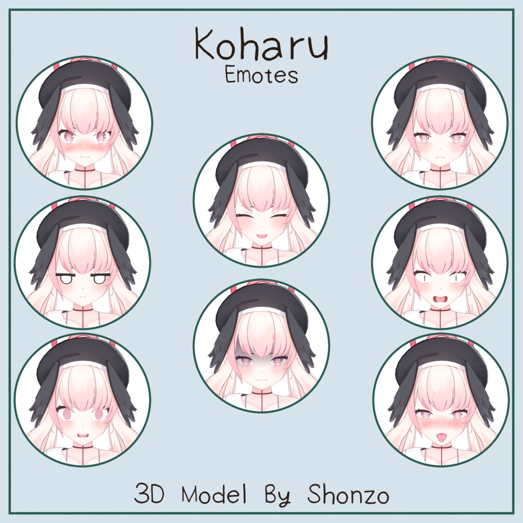 Koharu Blue Archive! Vrchat 3D Model 3in1 OG, Gym, Base.