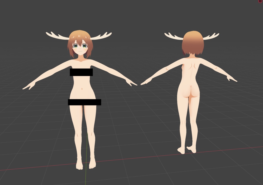Noko Shikanoko! VRChat 3D Model + Base