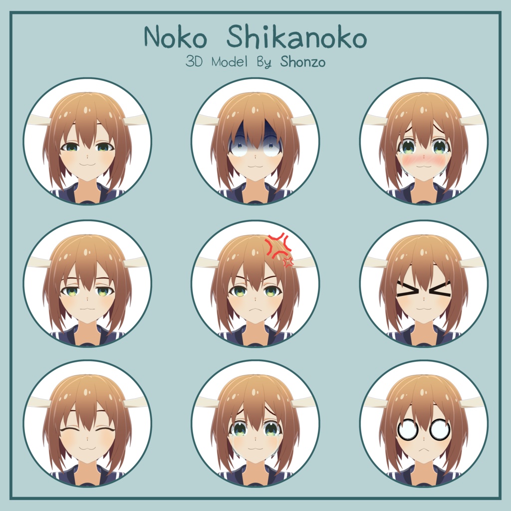 Noko Shikanoko! VRChat 3D Model + Base