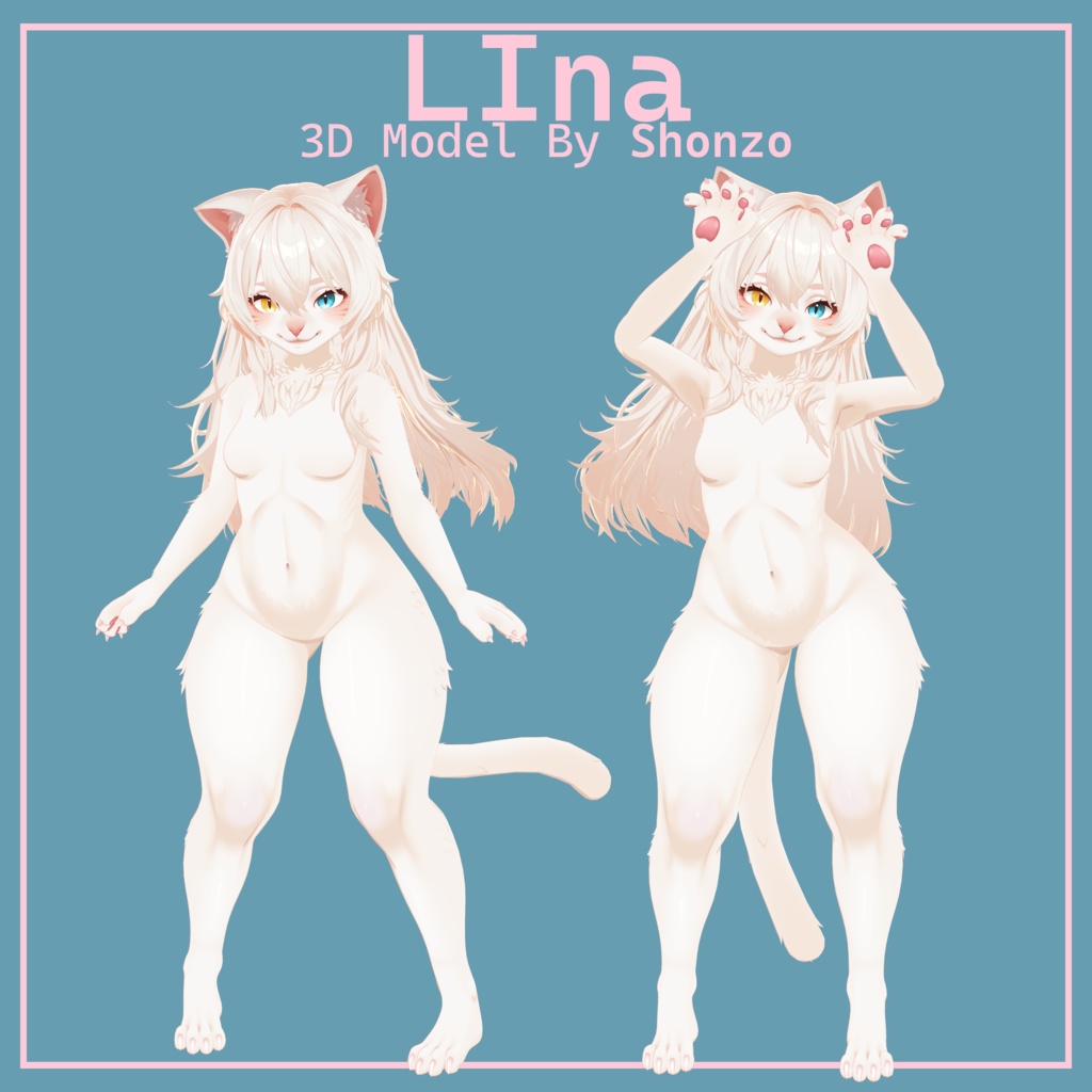 Lina Furry VRChat 3D Model! +ARKit Face Tracking