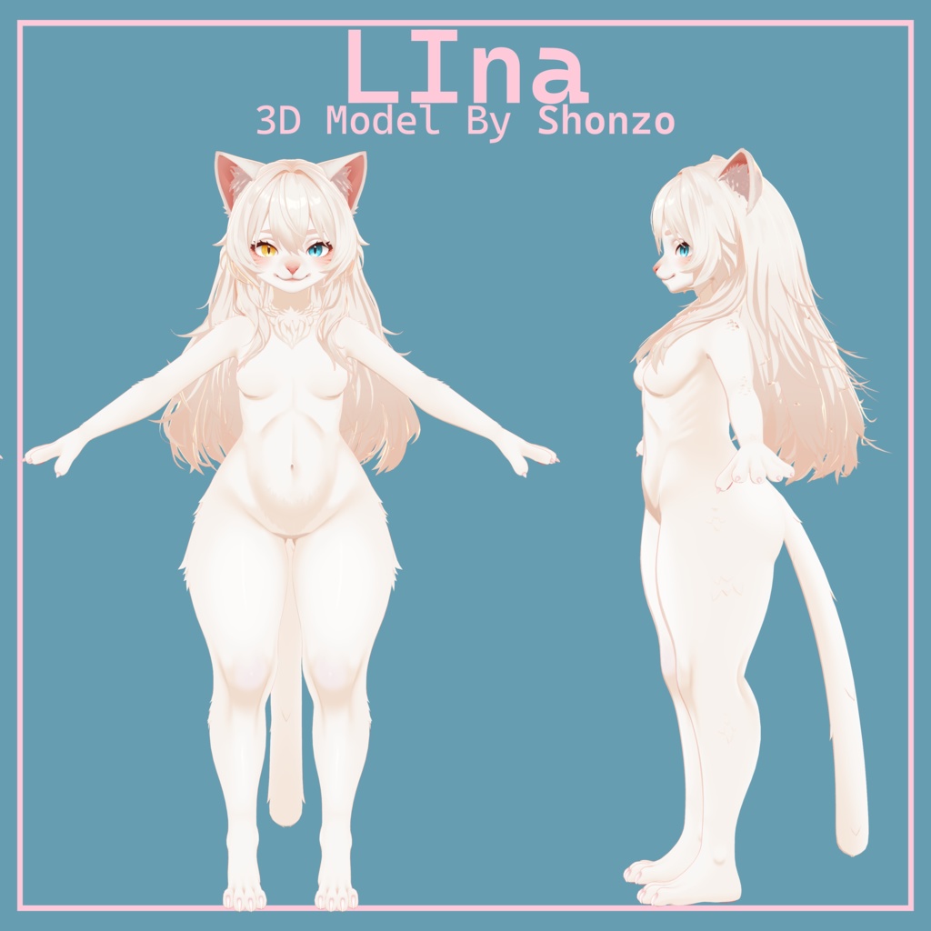 Lina Furry VRChat 3D Model! +ARKit Face Tracking
