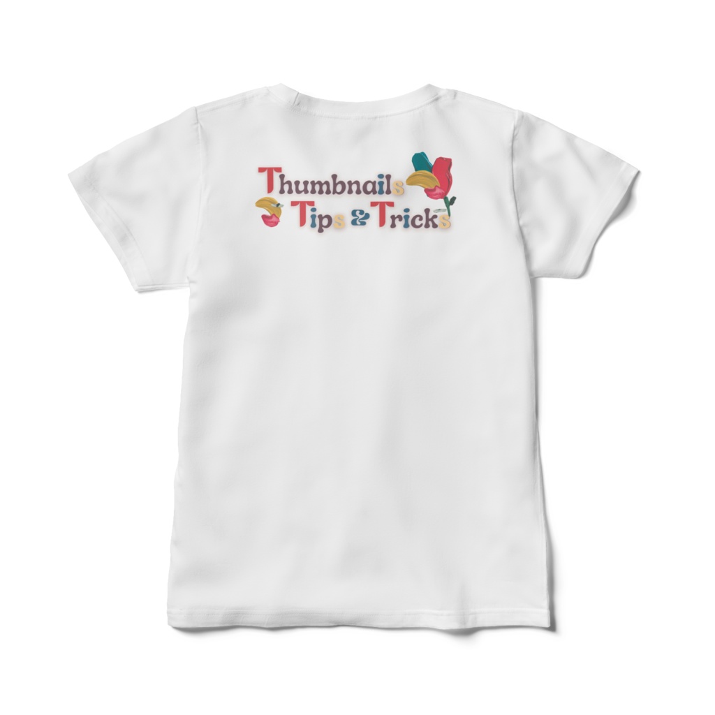 レディースTシャツ【TTT オリジナルロゴ】ビビッドフラワー ホワイト