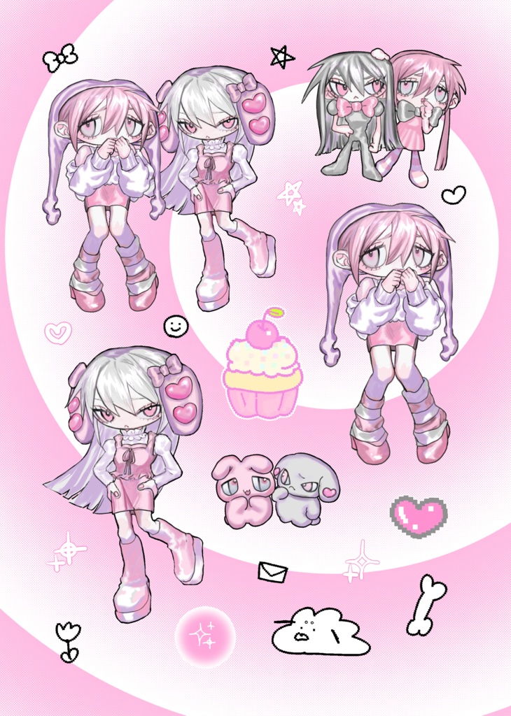 〖PINK〗ハーフカットシール