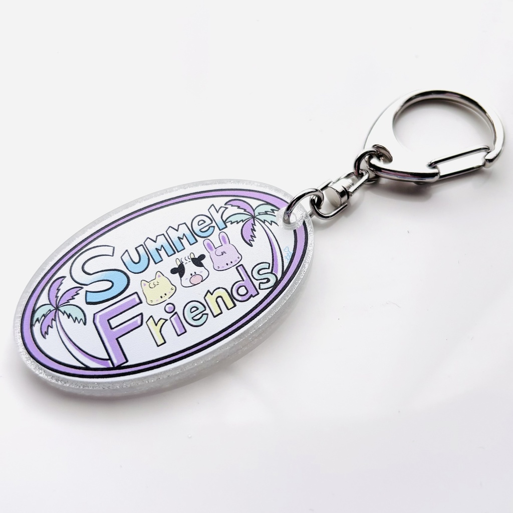 ✨ Summer Friends Logo Keychain - Silver Glitter -✨