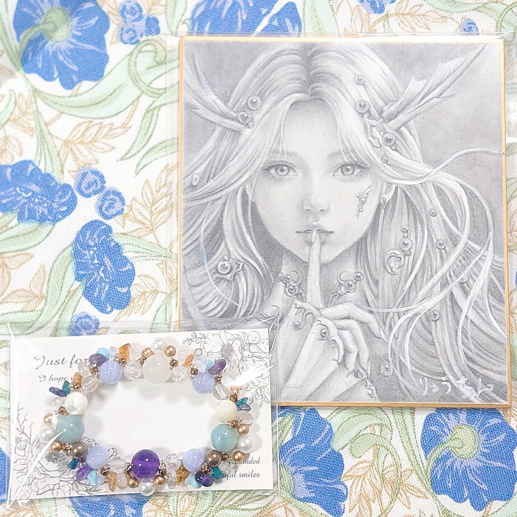 万華鏡ブレスレット/穏やかな水と静寂 イメージ原画色紙 set