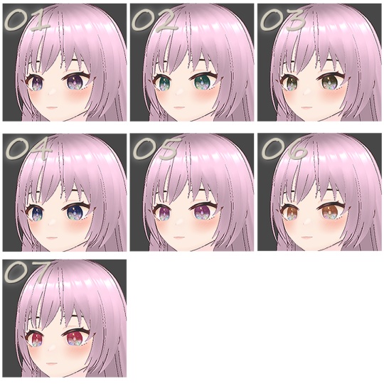 夜空みたいな瞳(7色セット)【VRoid用テクスチャ】