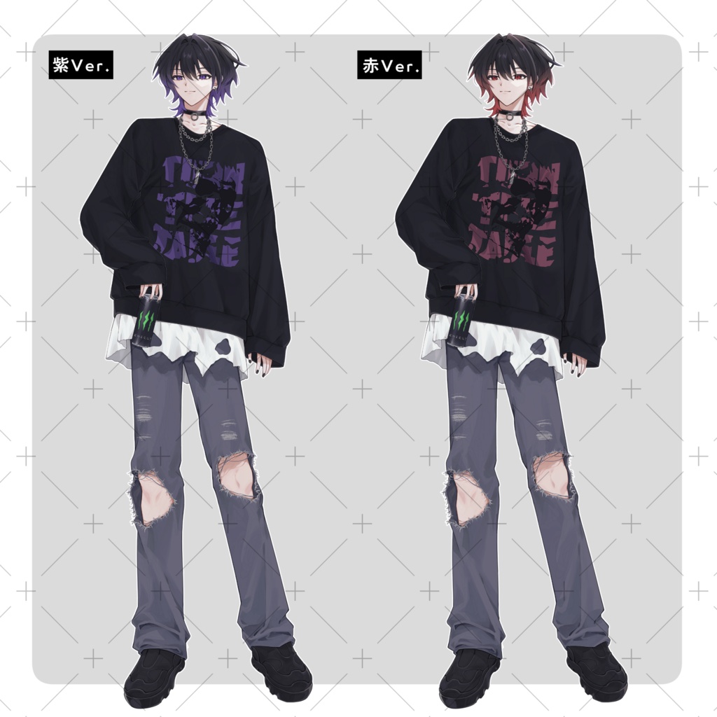 立ち絵素材03_パンク風ファッションの男性