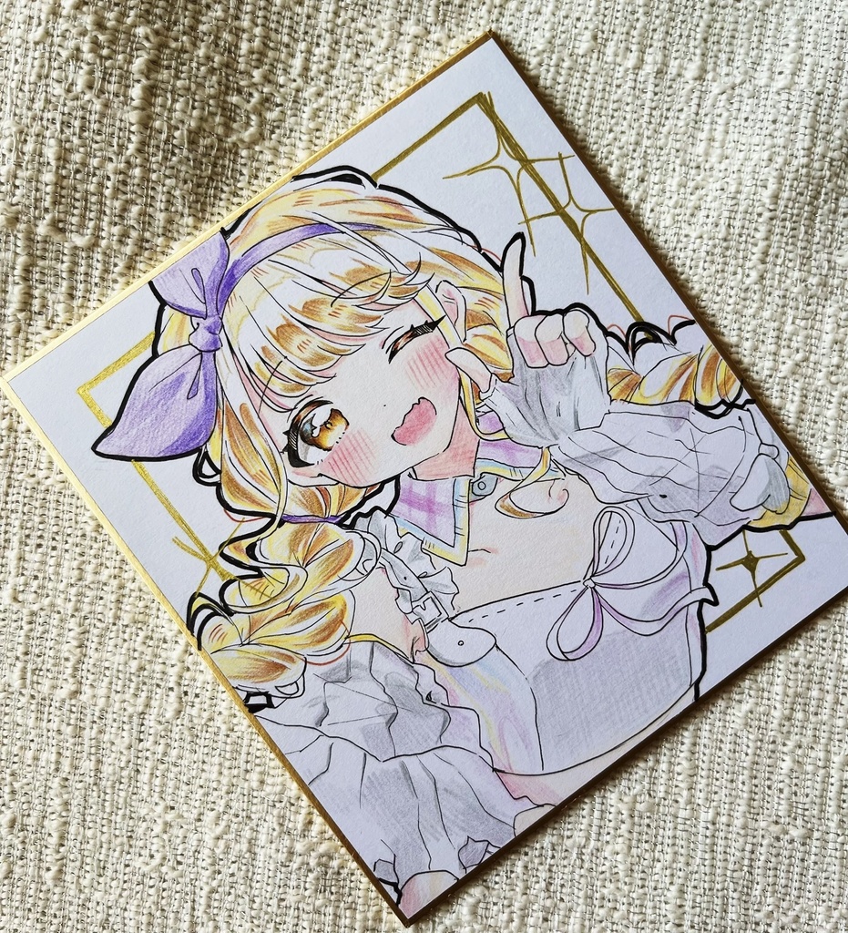 学マス Re;IRIS 花海咲季 月村手毬 藤田ことね 手描きイラスト色紙