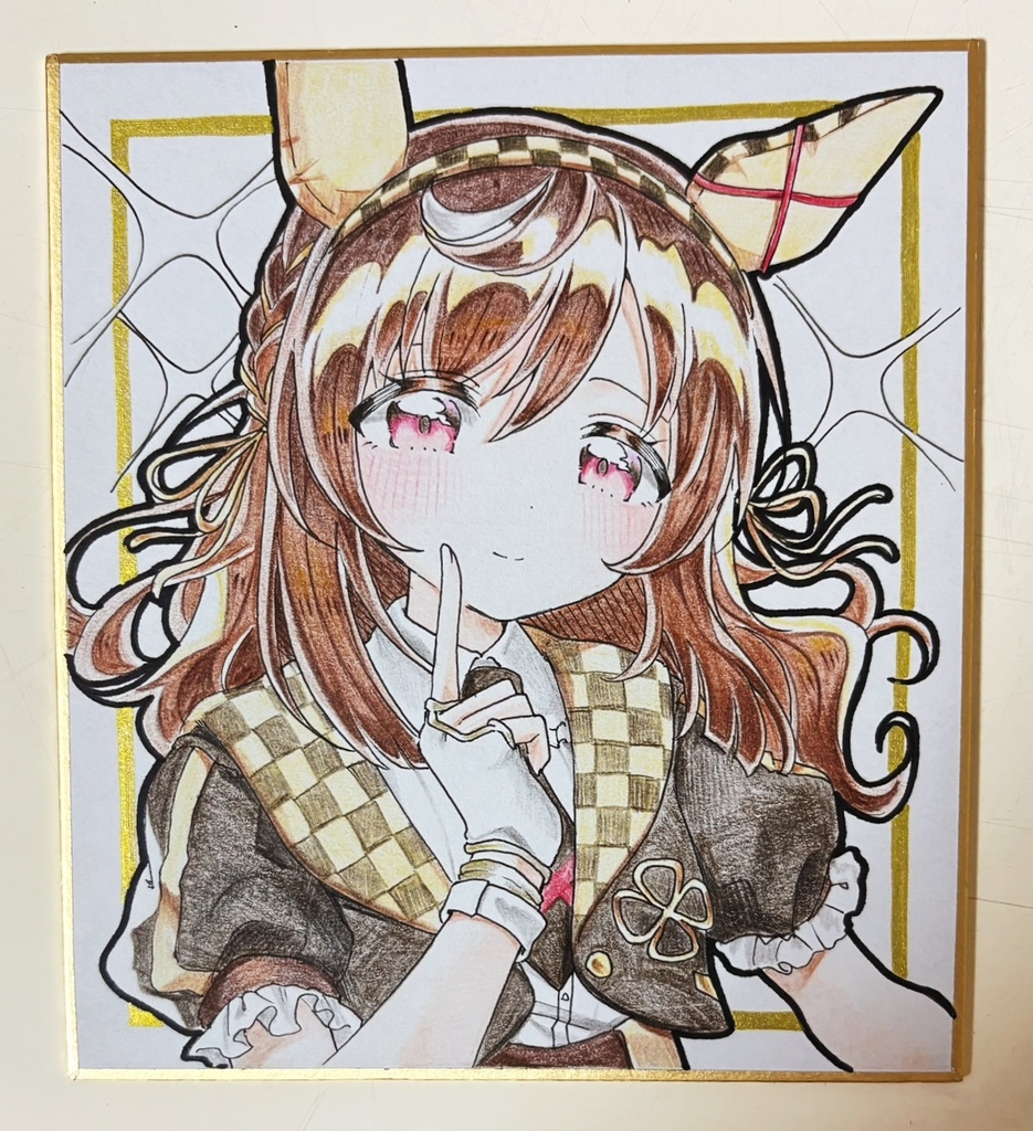 ブエナビスタ 手描きイラスト色紙