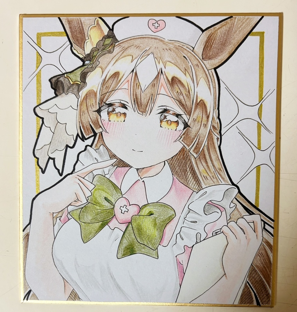 サトノダイヤモンド 手描きイラスト色紙