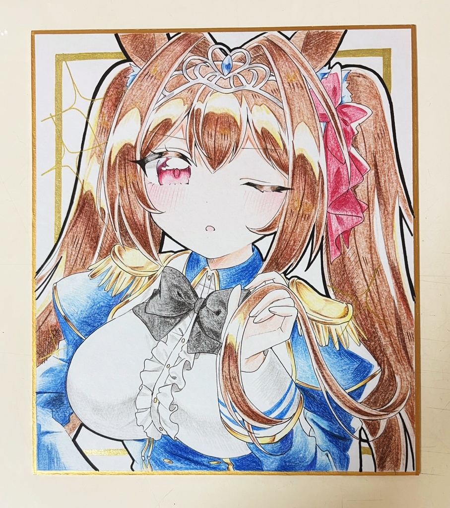 ダイワスカーレット 手描きイラスト色紙 中色紙