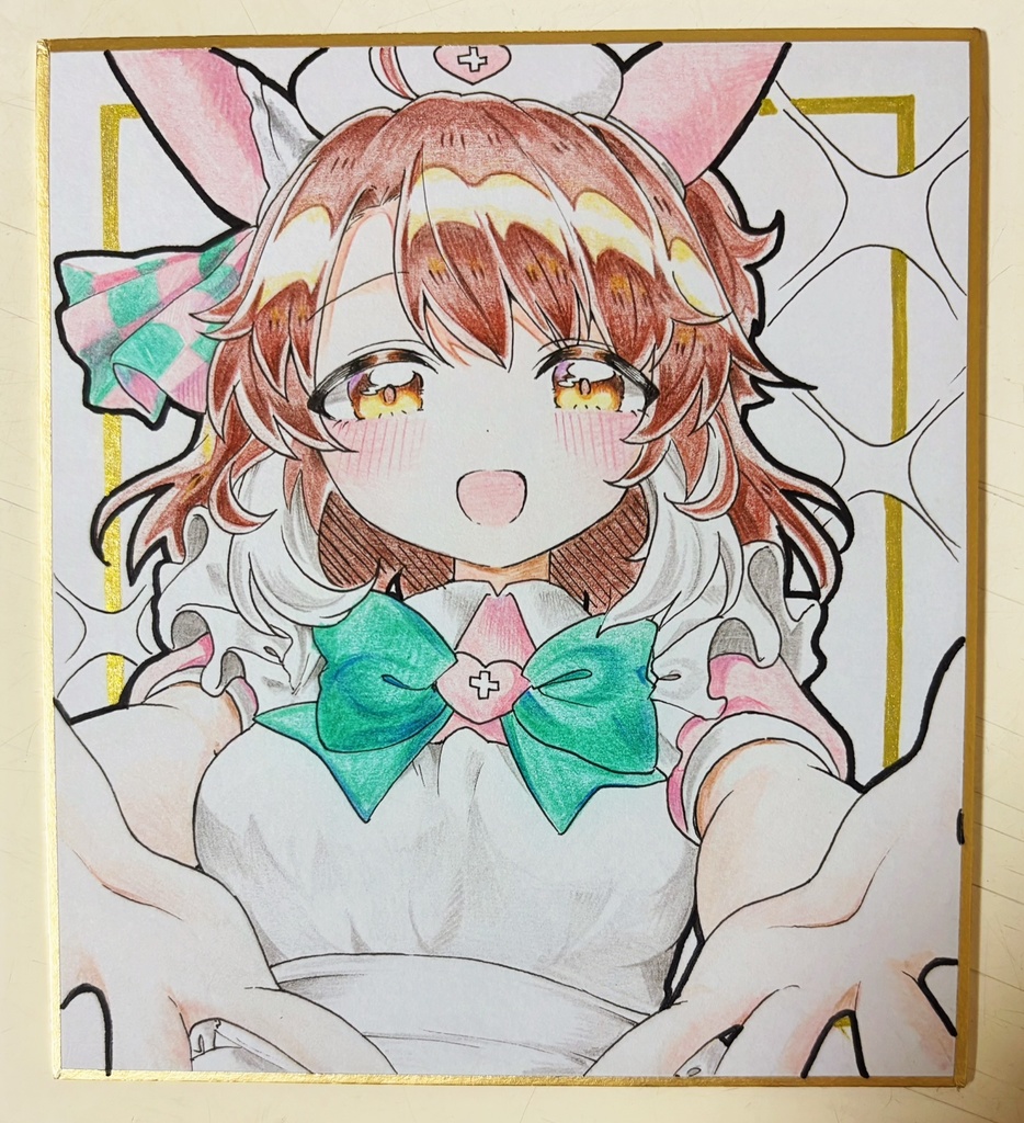 ダンツフレーム 手描きイラスト色紙