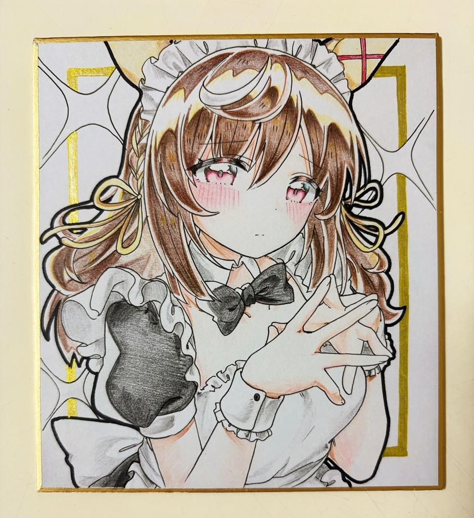 ブエナビスタ 手描きイラスト色紙