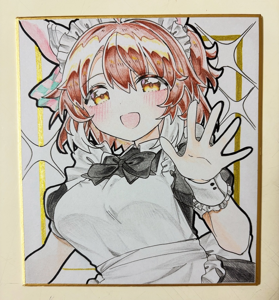 ダンツフレーム 手描きイラスト色紙 