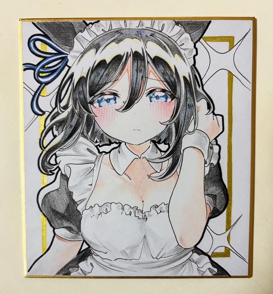 エイシンフラッシュ 手描きイラスト色紙