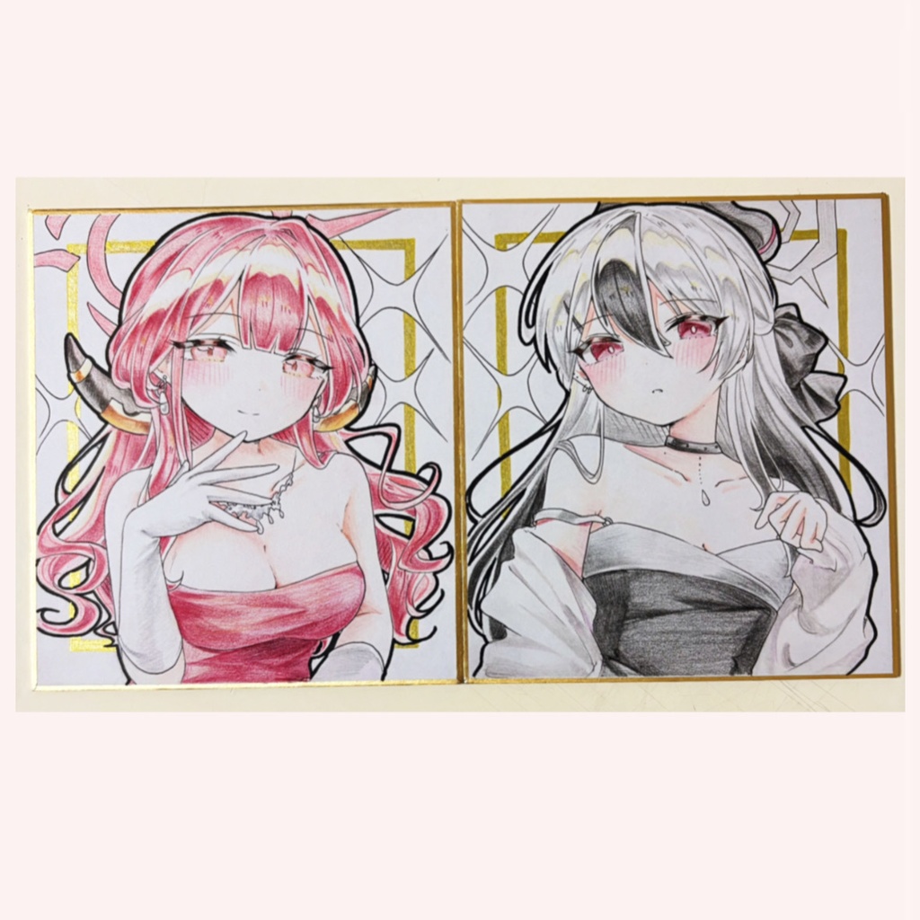 アル カヨコ 手描きイラスト色紙