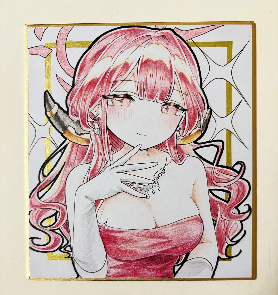 アル カヨコ 手描きイラスト色紙