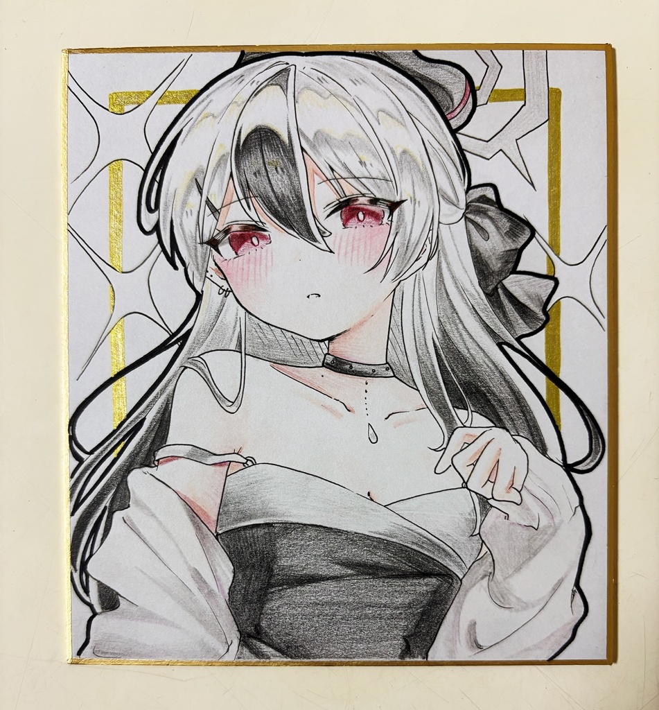 アル カヨコ 手描きイラスト色紙