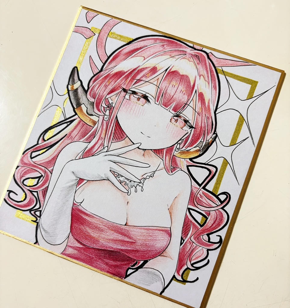 アル カヨコ 手描きイラスト色紙