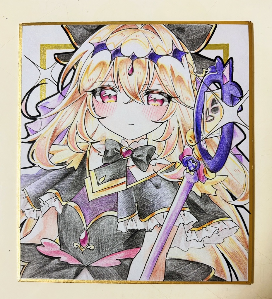 キュアアルカナ・シャドウ　手描きイラスト色紙