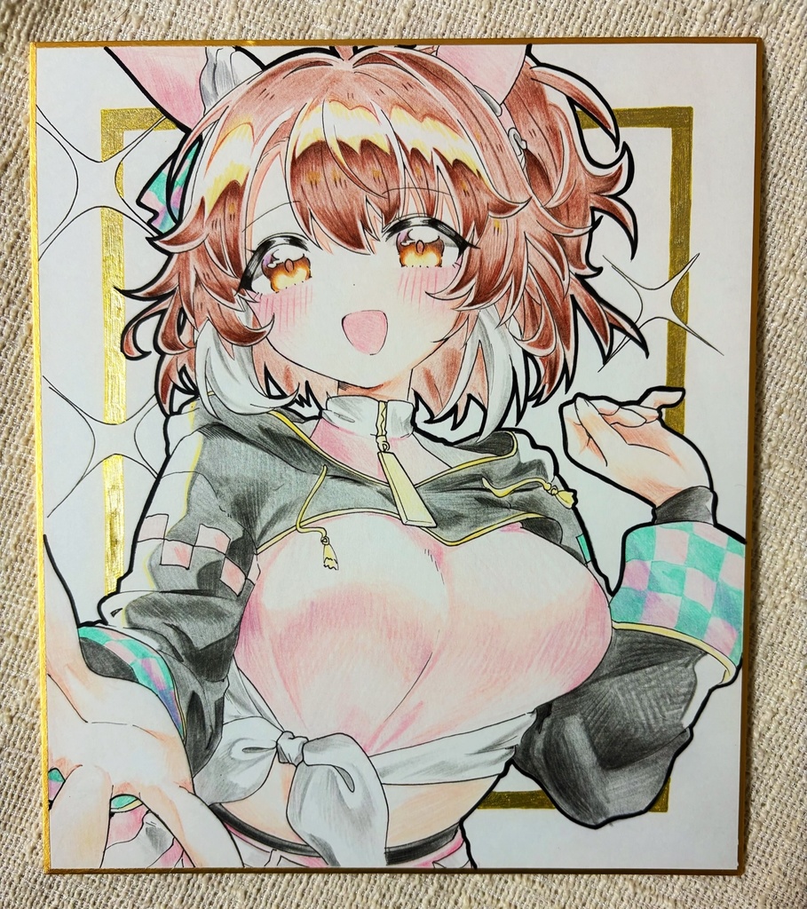 ダンツフレーム 手描きイラスト色紙 中色紙