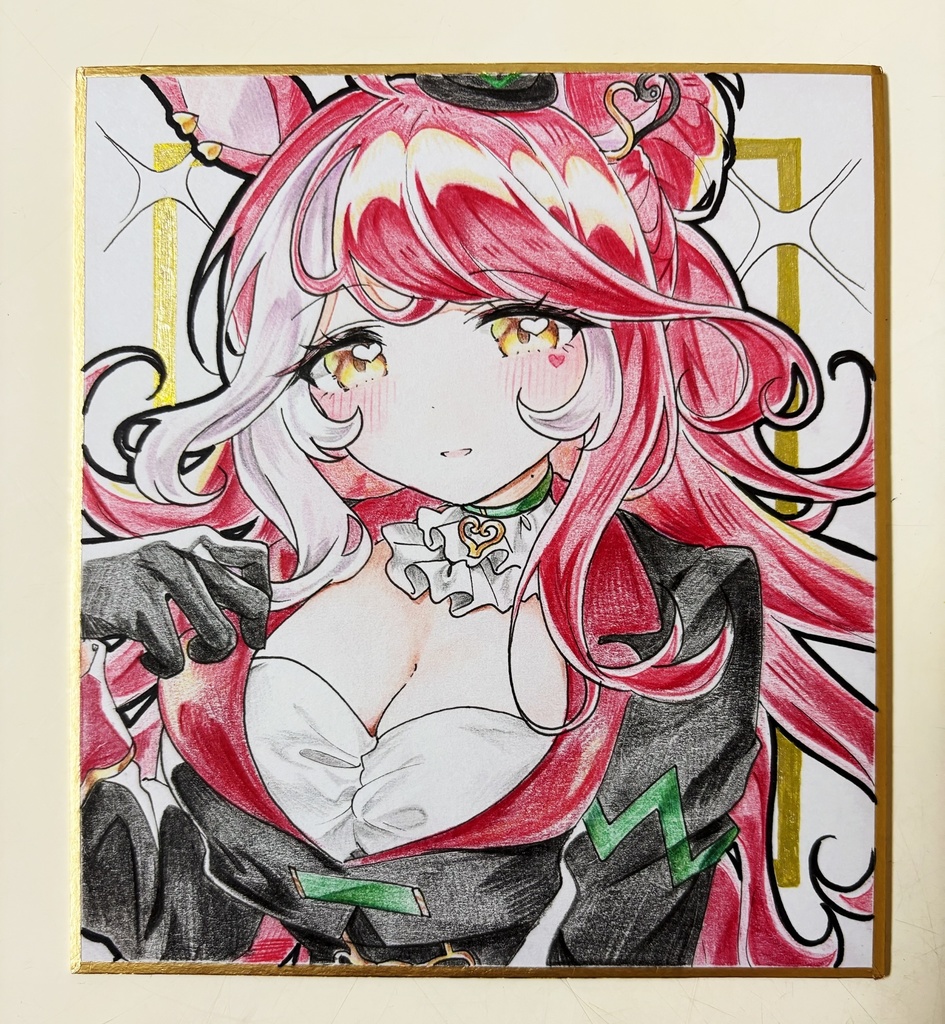 ラヴズオンリーユー 手描きイラスト色紙