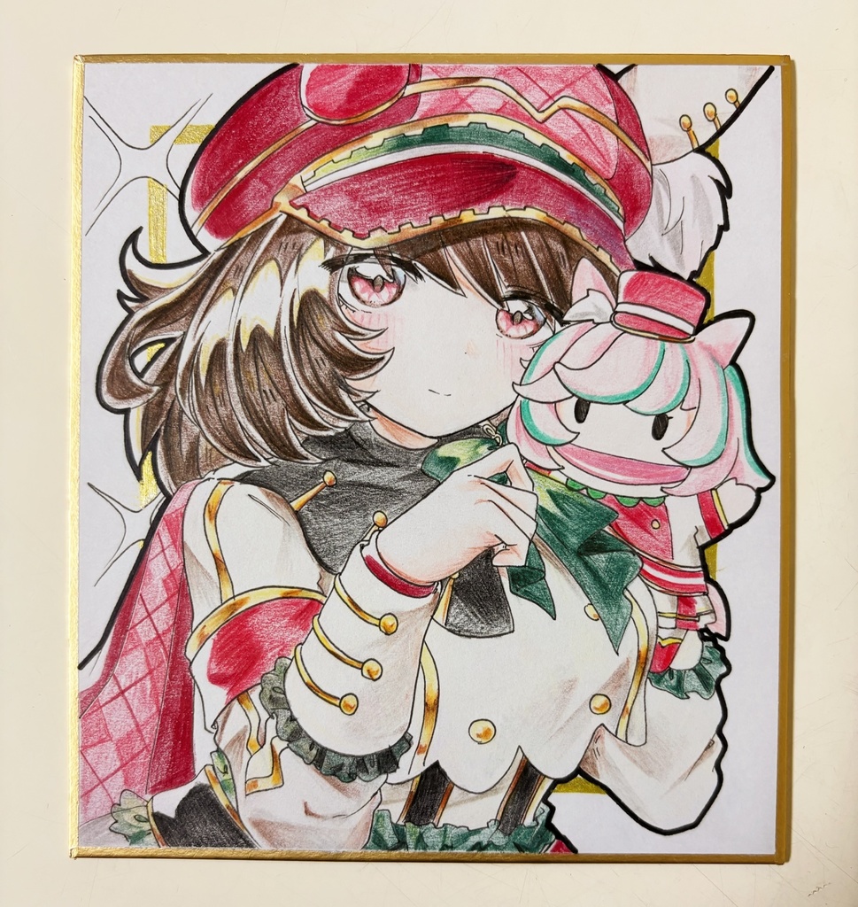 マルシュロレーヌ 手描きイラスト色紙