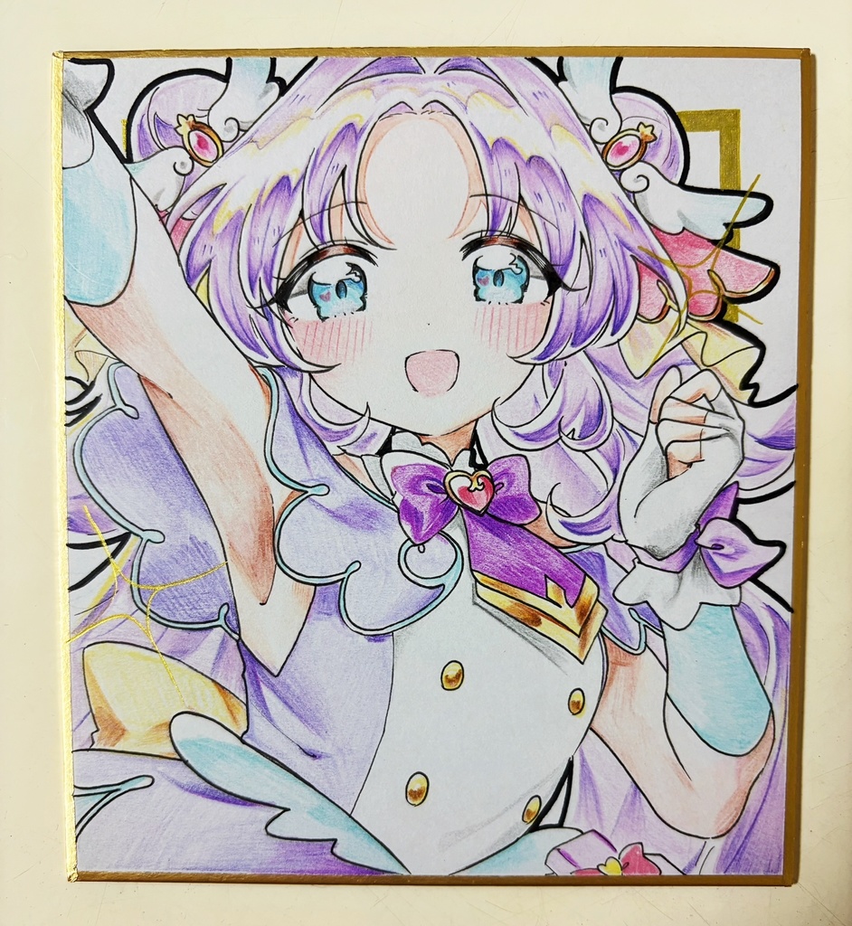 キュアアンサー 手描きイラスト色紙