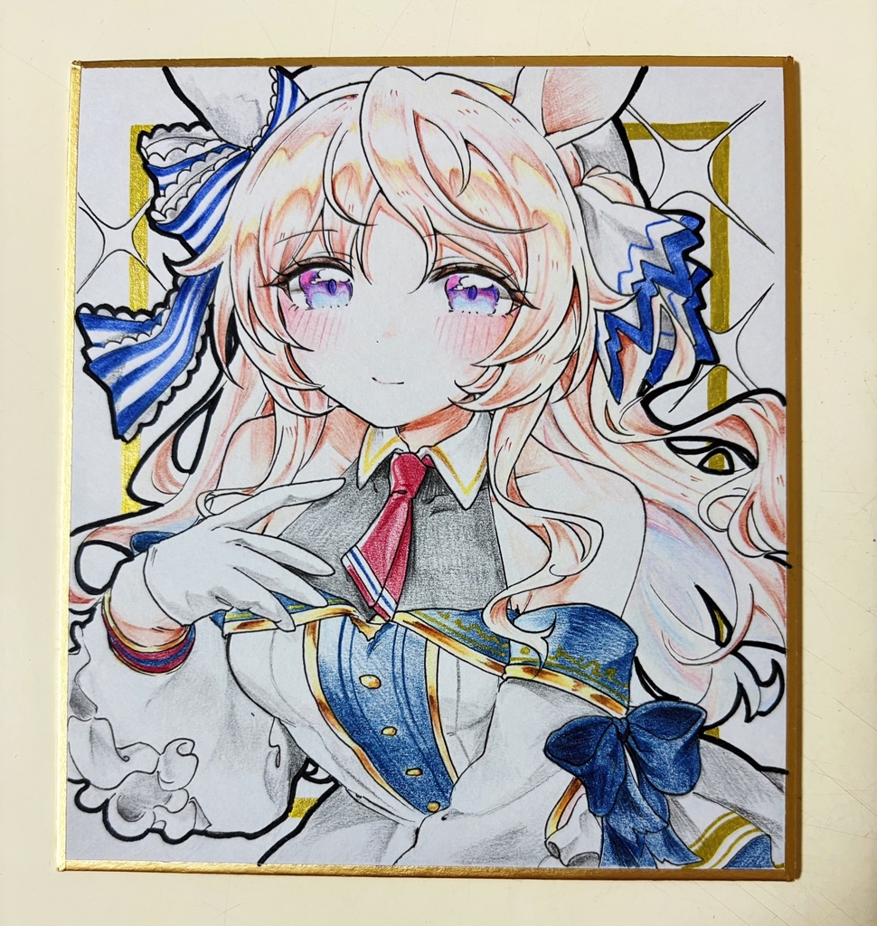 ヴィクトワールピサ 手描きイラスト色紙