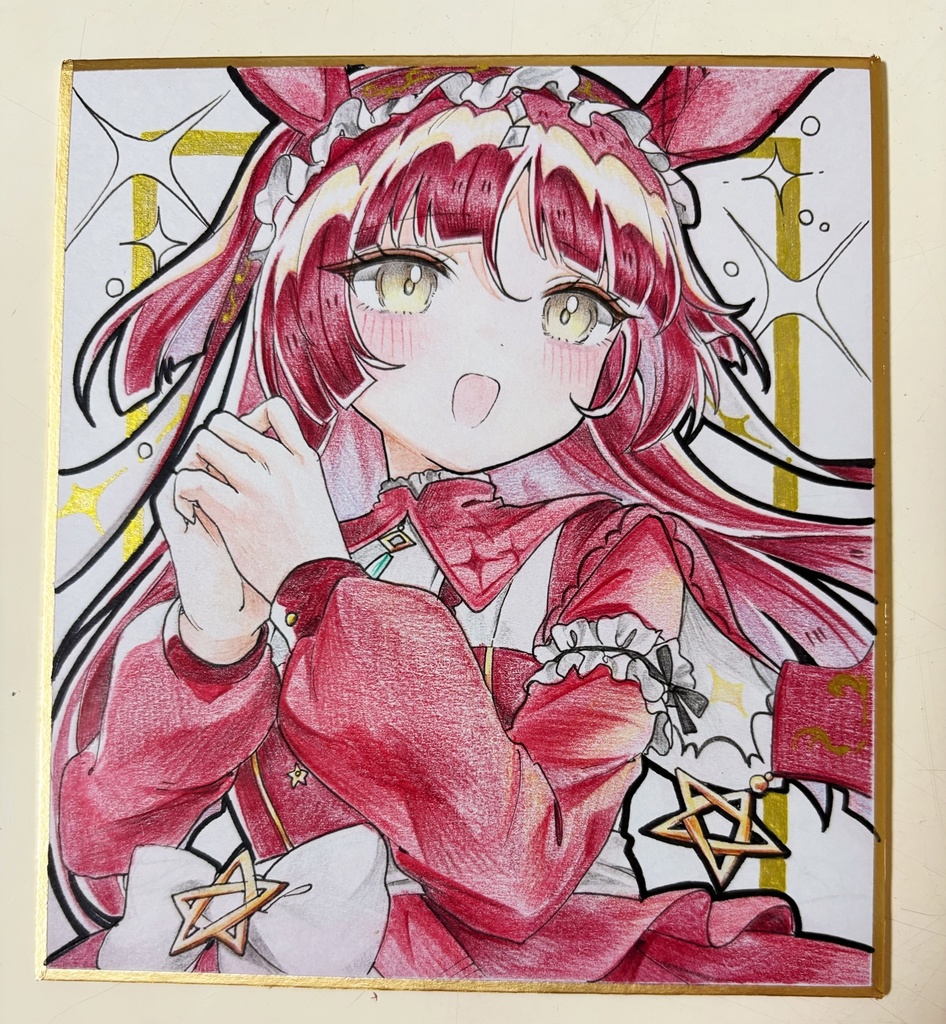 〚専用〛レッドディザイア 手描きイラスト色紙