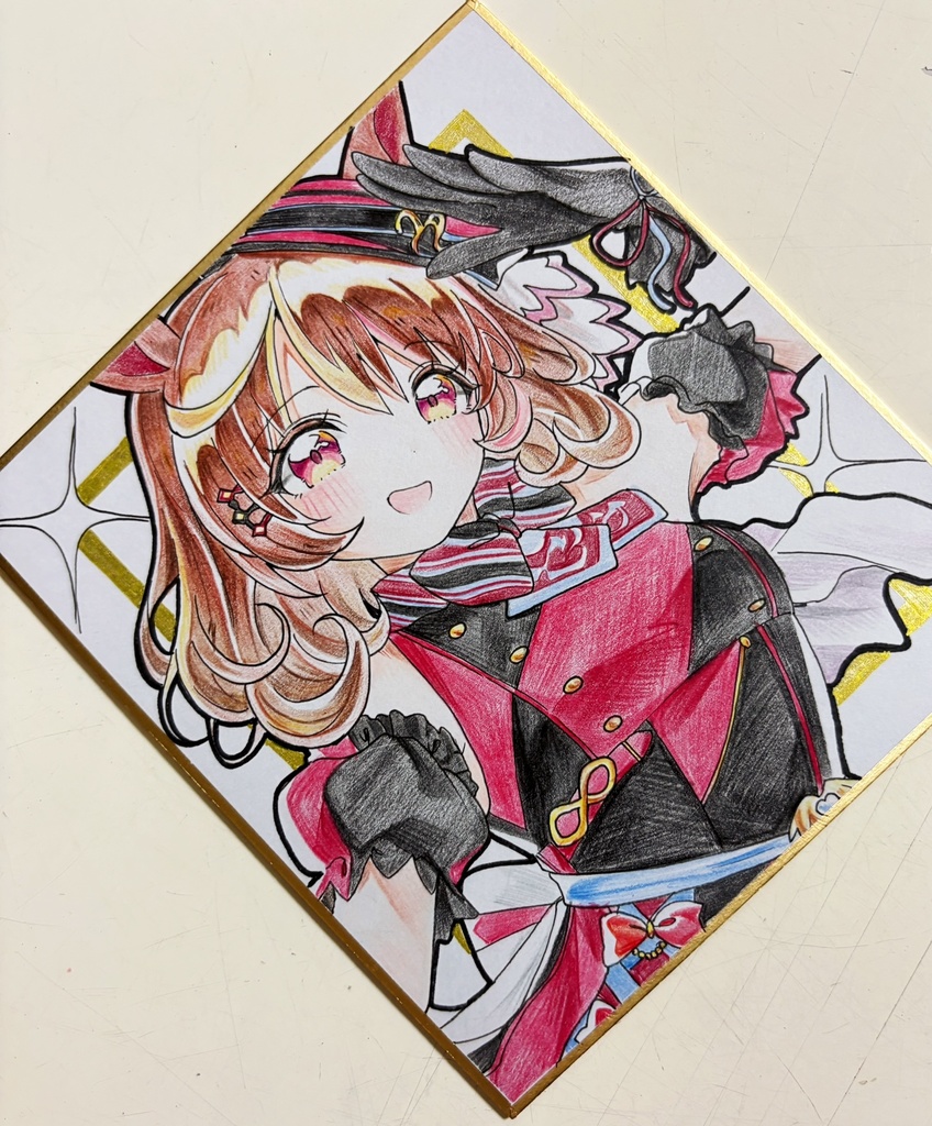 ノースフライト 手描きイラスト色紙
