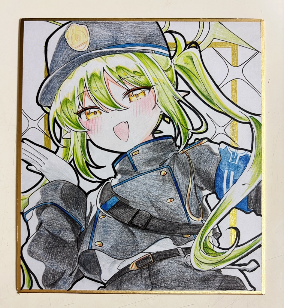 ノゾミ 手描きイラスト色紙