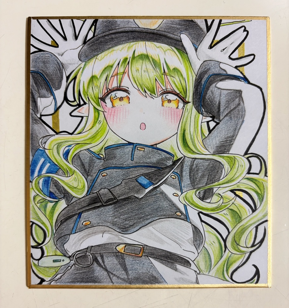 ヒカリ 手描きイラスト色紙