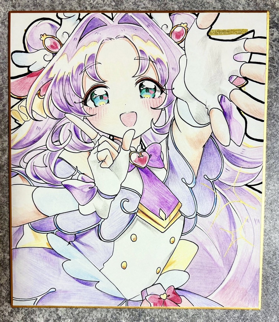 キュアアンサー 手描きイラスト色紙 中色紙