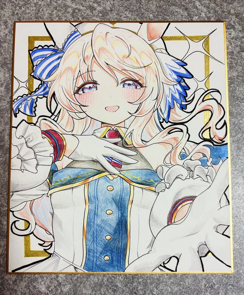 ヴィクトワールピサ 手描きイラスト色紙 中色紙