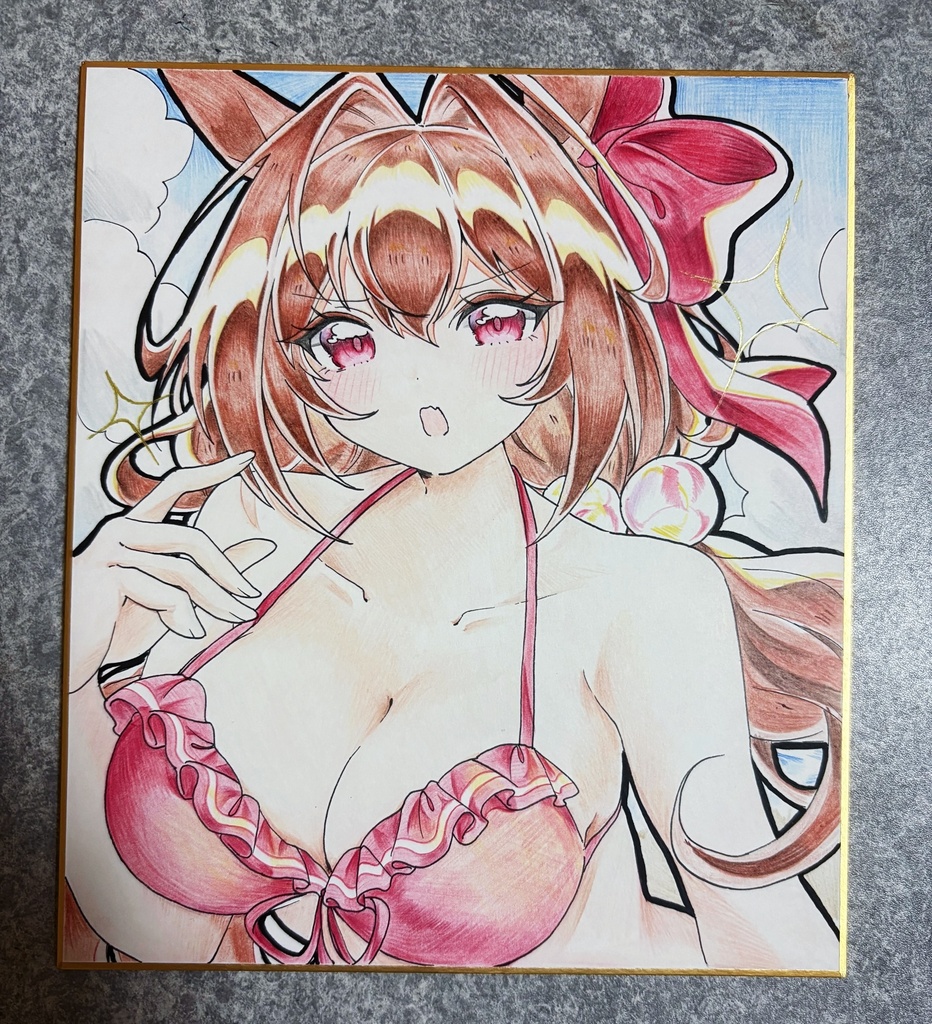 ダイワスカーレット 手描きイラスト色紙 中色紙